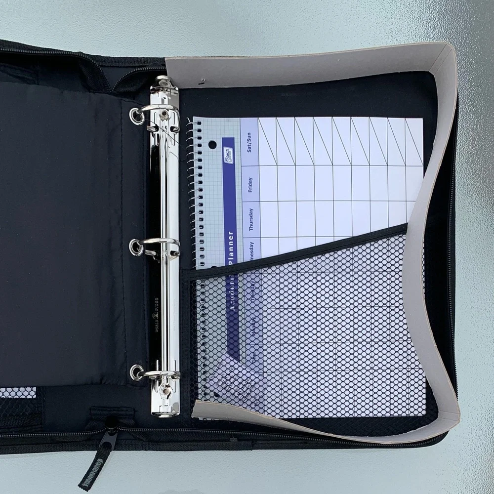 Tech Gear Mega Filled Black and Grey Padded 3-Ring Binder Organizer